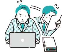 忙しそうにしている男性のイラスト