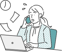 忙しそうにしている女性のイラスト