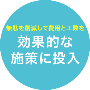 無駄を削減して費用と工数を効果的な施策に投入