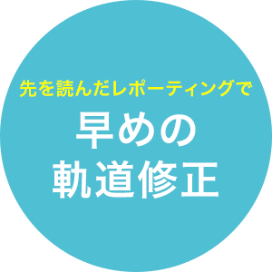 先を読んだレポーティングで早めの軌道修正